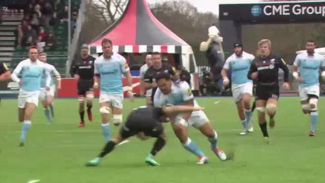 VIDEO. Premiership. Alex Tuilagi plie son courageux adversaire en deux avec une énorme charge