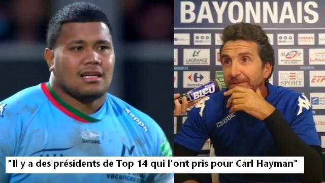 VIDÉO. Vincent Etcheto énervé par l'intérêt des "vautours" envers le jeune pilier droit Toma Taufa 