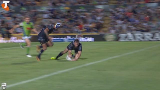 NRL - Gavin Cooper a été le premier sur le ballon.