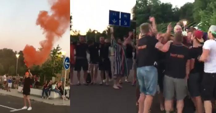 Quand joueurs et supporters du CA ORSAY RC se retrouvent sur une aire d'autoroute à leur retour de la demi finale. 