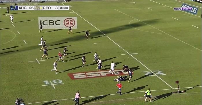 Malgré la défaite, les Géorgiens ont inscrit un superbe essai de 80m.