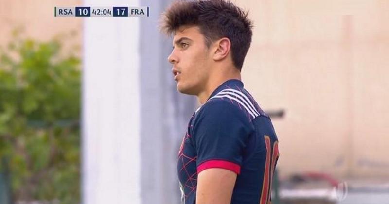 Romain Ntamack avec France U20 face à l'Irlande.