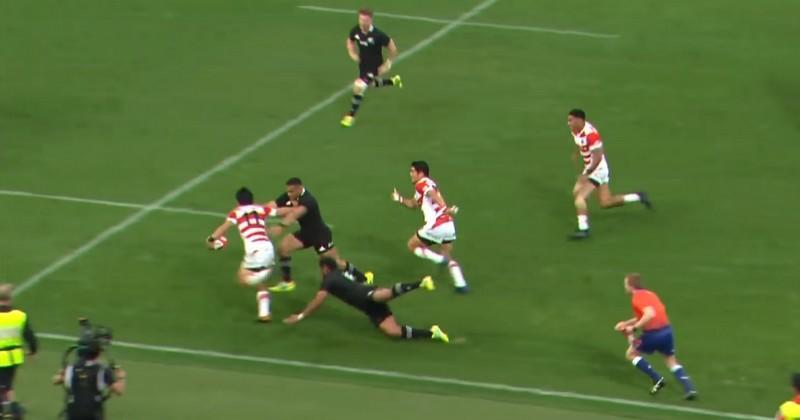 L'ailier du Japon Kenki Fukuoka n'a rien lâché face aux All Blacks.