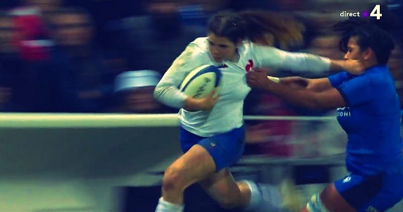 Cyrielle Banet a marqué l'un des six essais du XV de France féminin face à l'Italie.