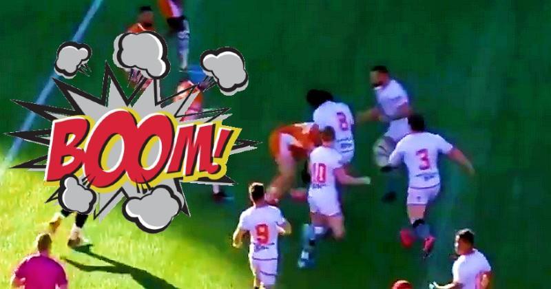 Mathieu Bastareaud a été découpé par le pilier adverse.