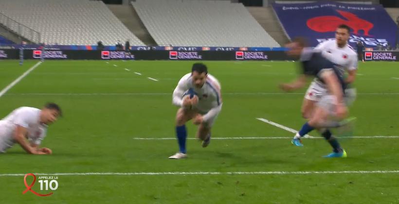 VIDEO. Brice Dulin frappe et le XV de France prend la tête juste avant la mi-temps !