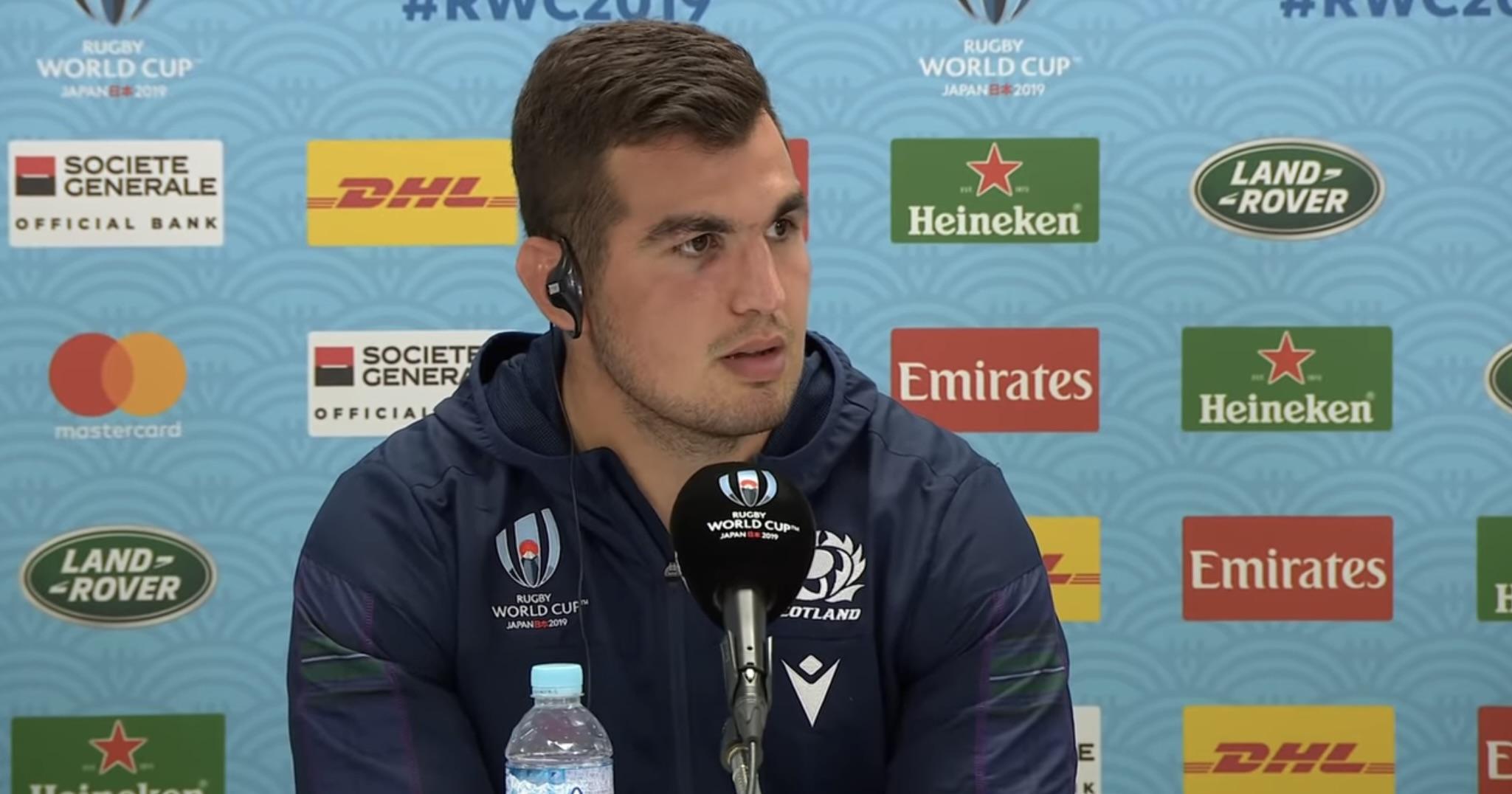 Stuart McInally va poursuivre un nouveau chapitre de sa vie tout aussi merveilleux. Crédit photo : Screenshot Youtube (World Rugby)