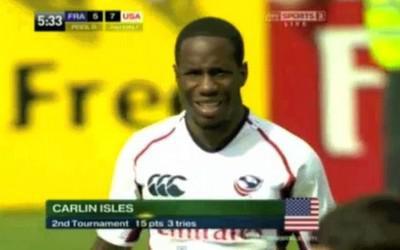 Carlin Isles bat des records de vitesse sur les terrains de rugby