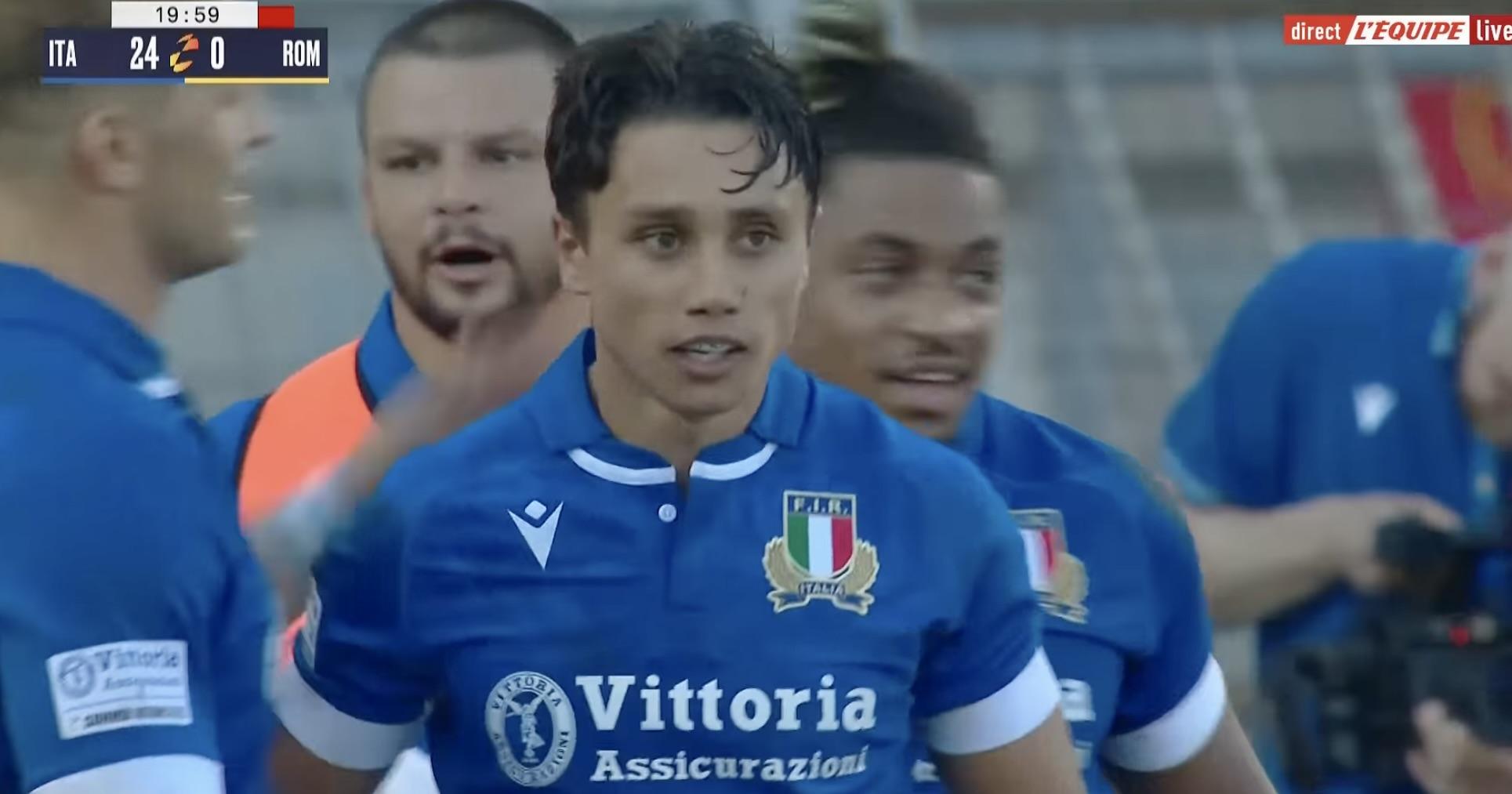 La composition de la Squadra Azzurra a fière allure avant d'affronter le Japon. Crédit photo : screenshot (l'Equipe)