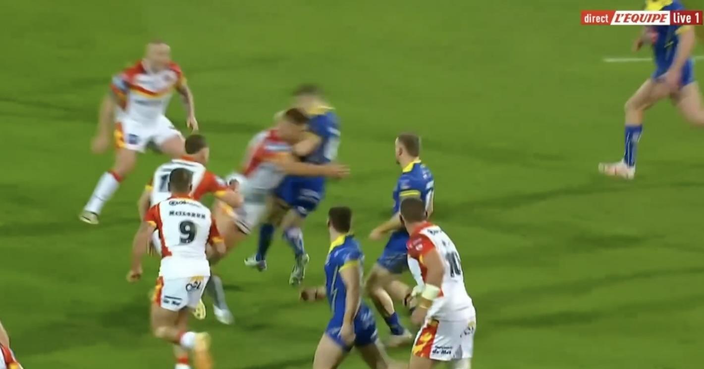 Tariq Sims a réalisé une des cartouches les plus âpres de cette saison ! Crédit photo (Dragons Catalan Officiel)