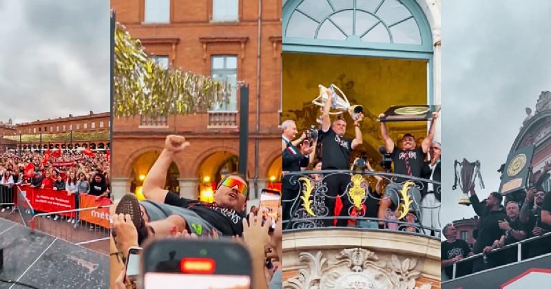 VIDEO. RUGBY. Antoine Dupont et ses coéquipiers accueillis comme des rock stars à Toulouse