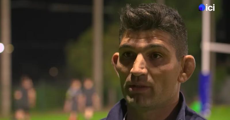 André Gorin, international roumain passé par le Top 14, est le seul joueur de l'effectif professionnel de Hyères à être resté au club. Screenshot : France 3