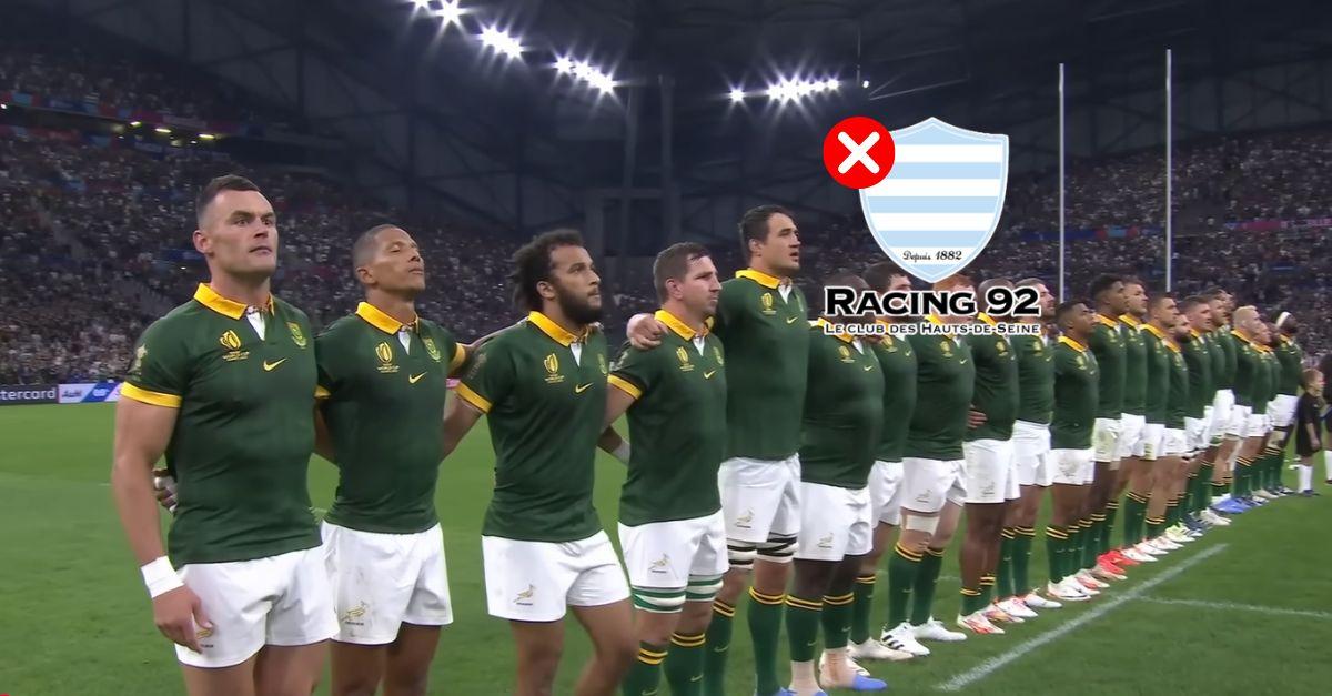 TRANSFERT. Ce champion du monde springbok snobe le Racing 92 pour une destination inattendue !