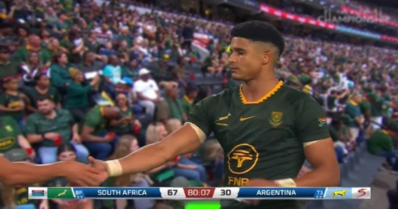 Rugby Championship. Triplé, 37 points, le phénomène Sacha Feinberg-Mngomezulu peut faire peur au XV de France