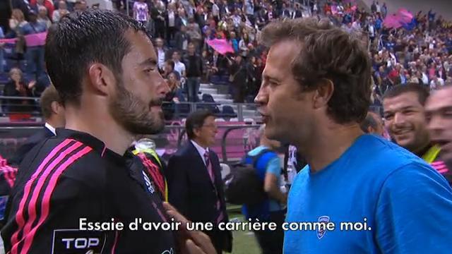 Top 14 : Echange musclé entre Fabien Galthié et Geoffrey Doumayrou. 