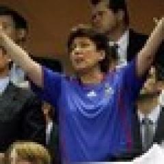 Roselyne Bachelot dans les vestiaires du Stade Français