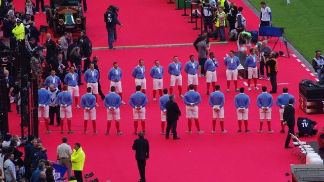 L’hommage rendu à l'équipe de France 1914 avant la finale de Top 14.