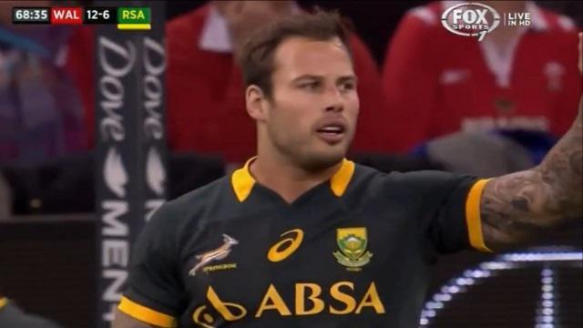Springboks : François Hougaard, auteur du coup de pied de la honte.